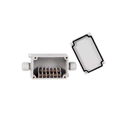 Imagen de Caja de Conexión Exterior con Conexión Lateral para 6 Líneas (doble tornillo). Incluye Glándulas.