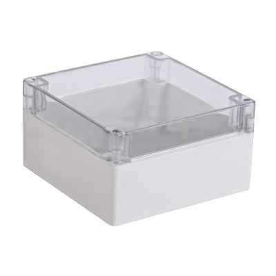 Imagen de Gabinete Plástico para Exterior (IP65) de 160 x 160 x 90 mm Cierre por Tornillos Tapa Transparente.