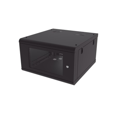 Imagen de Gabinete de Pared con Puerta de Cristal Templado, 635 mm de Profundidad, 6U Rack de 19'', Acero Reforzado