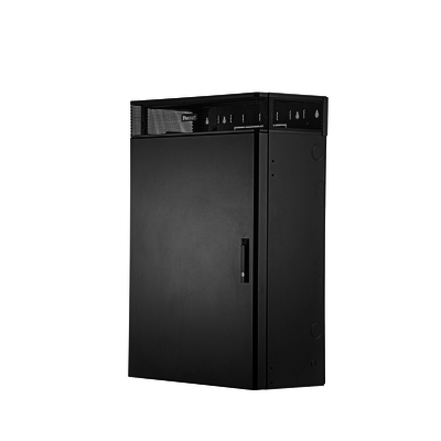 Imagen de Gabinete de Montaje en Pared TrueEdge™, Con 6 UR para Equipo Activo y 6 UR para Paneles de Parcheo, Fabricado en Acero, Color Negro