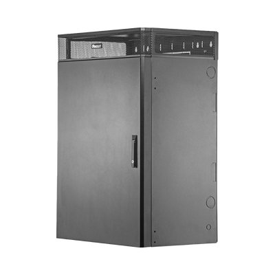 Imagen de Gabinete de Montaje en Pared TrueEdge™, Con 9 UR para Equipo Activo y 9 UR para Paneles de Parcheo, Fabricado en Acero, Color Negro
