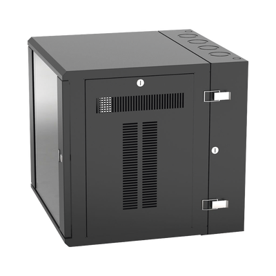 Imagen de Gabinete PanZone de Montaje en Pared, de 19in, Puerta con Ventana de Seguridad, 12 UR, 635mm de Profundidad, Color Negro