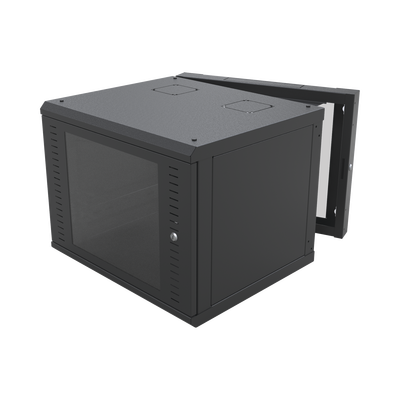 Imagen de Gabinete Abatible de Pared (Con Marco Trasero) con Rack 19" de 12 Unidades. Ventana de Cristal Templado.