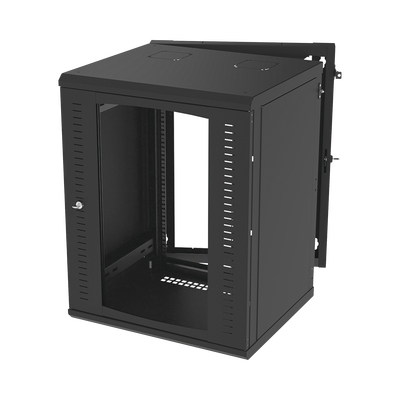 Imagen de Gabinete Abatible de Pared (Con Marco Trasero) con Rack 19" de 16 Unidades. Ventana de Cristal Templado.
