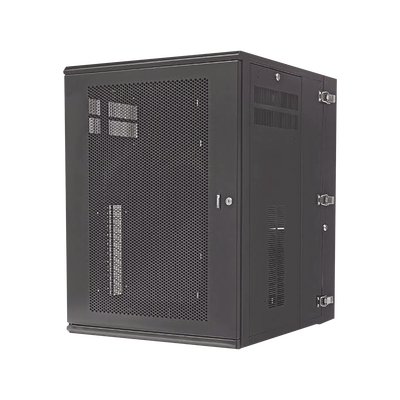 Imagen de Gabinete PanZone de Montaje en Pared, de 19in, Puerta Ventilada, 18 UR, 762mm de Profundidad, Color Negro