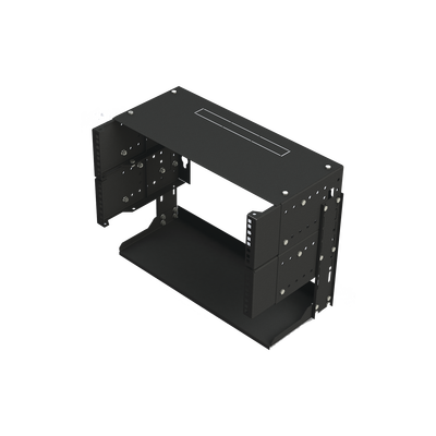 Imagen de Rack Abierto de montaje en Pared, de 19in, 5 Unidades de rack, Profundidad Ajustable (8" a 12") con Charola de Uso Múltiple.