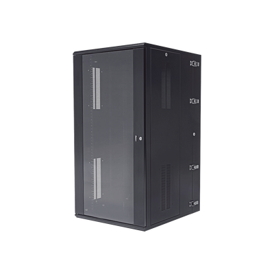 Imagen de Gabinete PanZone de Montaje en Pared, de 19in, Puerta con Ventana de Seguridad, 26 UR, 762mm de Profundidad, Color Negro
