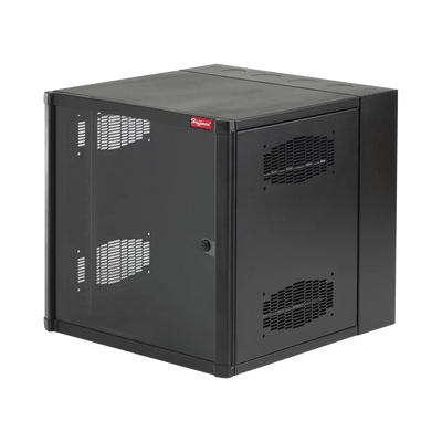Imagen de Gabinete AccessPlus de Montaje en Pared de 19in, Rieles Numerados y Roscados Puerta con Ventana de Seguridad, 600 mm de Ancho, 637 mm de Profundidad, 19 UR, Color Negro
