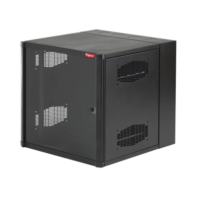 Imagen de Gabinete AccessPlus de Montaje en Pared de 19in, Rieles Numerados y Roscados Puerta con Ventana de Seguridad, 600 mm de Ancho, 637 mm de Profundidad, 12 UR, Color Negro