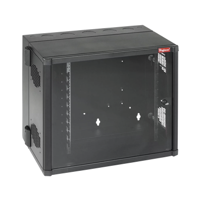 Imagen de Gabinete AccessPlus de Montaje en Pared de 19in, Rieles Numerados y Roscados Puerta con Ventana de Seguridad, 700 mm de Ancho, 637 mm de Profundidad, 26 UR, Color Negro