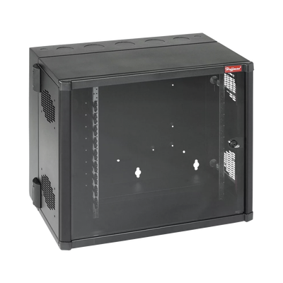 Imagen de Gabinete AccessPlus de Montaje en Pared de 19in, Rieles Numerados y Roscados Puerta con Ventana de Seguridad, 700 mm de Ancho, 637 mm de Profundidad, 12 UR, Color Negro