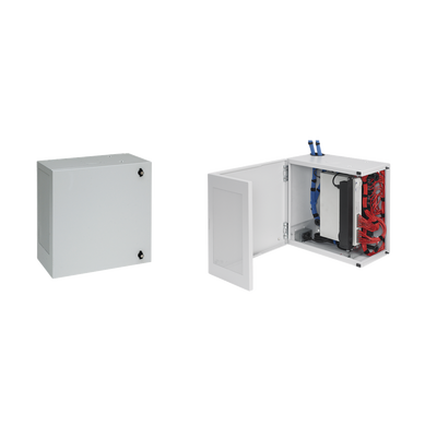 Imagen de Gabinete de Montaje en Pared L-Box, 610 x 610 x 313 mm, de Acero, 6 UR, Color gris