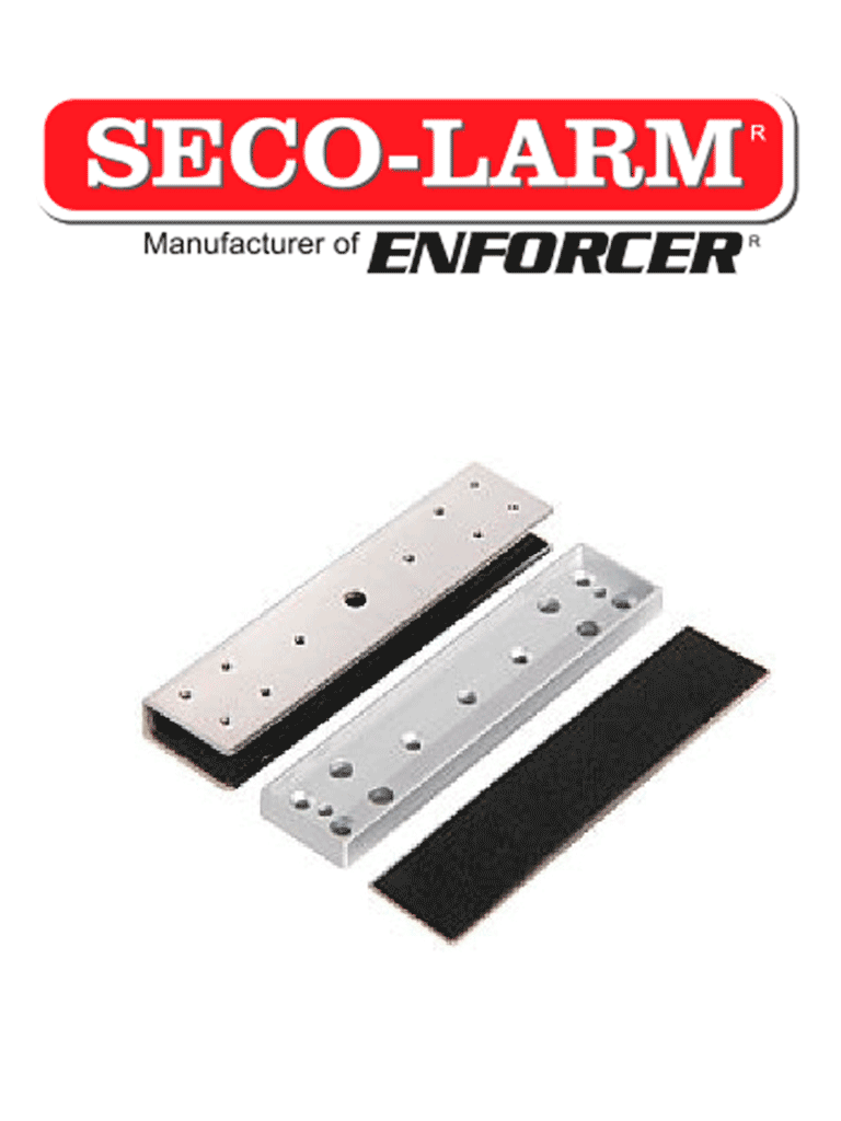 Seco-Larm E941S600UQ-  Soporte tipo "U" para puerta de vidrio compatible electroiman Seco Larm de 600 lb