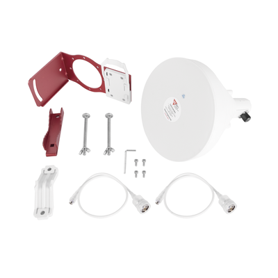 Imagen de Antena Tipo Horn de 30 °, 19 dBi, 4.9-6.5 GHz, Ideal para ambientes de alto ruido,  Tipo de conector N-Hembra, con montaje y jumpers incluidos