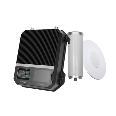 Imagen de KIT Amplificador de señal celular 4G LTE, 3G y VOZ. Especial para cubrir áreas de hasta 4300 Metros Cuadrados por ser de grado comercial e industrial. Soporta múltiples operadores, tecnologías y usuarios.