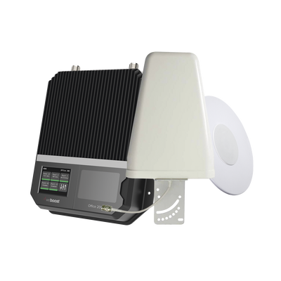 Imagen de KIT Amplificador de señal celular 4G LTE, 3G y VOZ con antena direccional. Especial para cubrir áreas de hasta 4300 Metros Cuadrados por ser de grado comercial e industrial. Soporta múltiples operadores, tecnologías y usuarios.