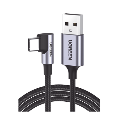 Imagen de Cable USB-A a USB-C | 1 Metro | Conector con Ángulo Recto de 90° | Carga Rápida de hasta 60W | 480 Mbps | PD3.0 | QC4.0/3.0/2.0 | FPC | AFC | Protección Integrada| Caja de Aluminio | Nylon Trenzado | Color Negro