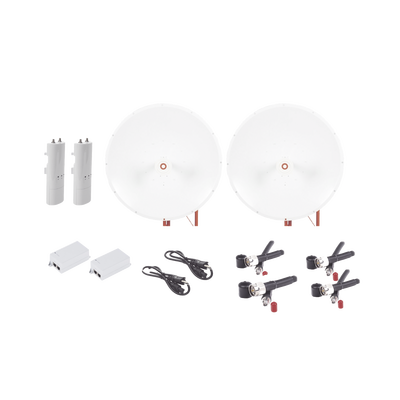 Imagen de Kit completo de radio C5C con Antena TXP4865D34DP de 34 dBi, Frecuencia (4.9-6.5 GHz), para hasta 65 km, PoE, cable de alimentación y Jumpers Incluidos