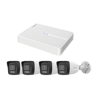 Imagen de Kit IP 4 Megapixel / NVR de 4 Canales con 4 Puertos PoE / 4 Cámaras IP Bala para Exterior