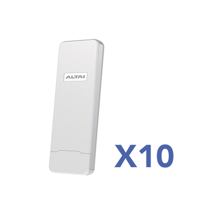 Imagen de Paquete de 10 Puntos de Acceso C1N Super Wi-Fi, PTP y PTMP en 2.4 GHz , Con Antena Integrada Sectorial de 70°, Hasta 300 m de Cobertura, Antena de 10 dBi, Soporta Fichas-Vouchers. Administración en Nube Gratis con INSIGHTS