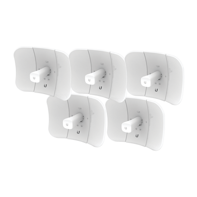 Imagen de Kit de 5 LiteBeam 2x2 MIMO airMAX AC GEN2 CPE hasta 450 Mbps, 5 GHz (5150 - 5875 MHz) con antena integrada de 23 dBi