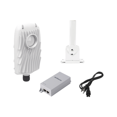 Imagen de Kit de radios B5X, rango de frecuencia extendida (4.9 a 6.4 GHz),  incluye inyector POE50V, cable de alimentación y montaje universal para tubo o poste o mástil