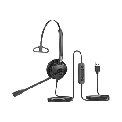 Imagen de Diadema monoaural con tecnología antishock para teléfonos IP FANVIL con interfaz USB con micrófono de cancelación de ruido, larga durabilidad