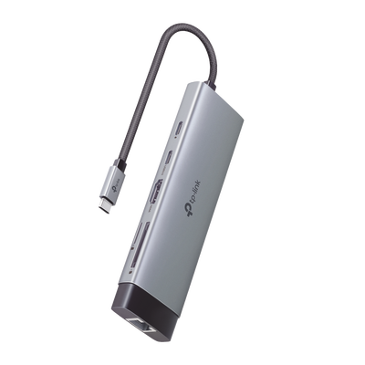 Imagen de Adaptador HUB 9 en 1, 1 puerto USB-C entrada, 1 puerto HDMI 4K, 1 puerto Ethernet Gigabit, 1 puerto SD y MicroSD, 1 puerto USB-C y 3 puertos USB-A