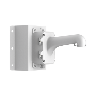Imagen de Montaje de Esquina con Caja de Conexión para Domos PTZ epcom y HIKVISION / Fabricado con Aleación de Aluminio y Acero