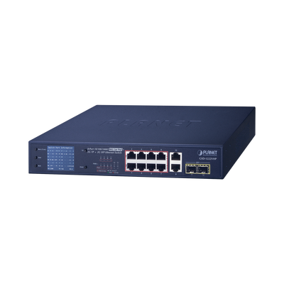 Imagen de Switch No Administrable 8 Puertos Gigabit con Modo Extend PoE a 250 mts, 2 puertos Uplink 10/100/1000 Mbps, 2 Puertos SFP