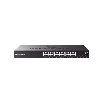 Imagen de Switch Gigabit PoE+ Administrable / 24 puertos 10/100/1000 Mbps + 4 Puertos SFP Uplink / Hasta 360W / Compatible con GWN Cloud.
