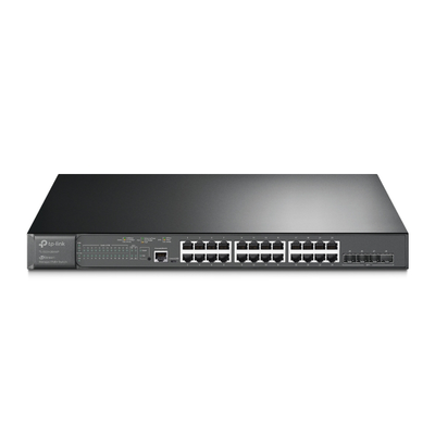 Imagen de Switch L2+ Omada PoE+ / 24 Puertos PoE+ 10/100/1000 Mbps / 4 Puertos SFP+ 10G / 2 Puertos Consola (RJ45 y microUSB) / Administración Centralizada Omada o Stand-Alone / Multicast IGMP / Presupuesto PoE 384W / Montaje en Rack / (SG3428XMP)