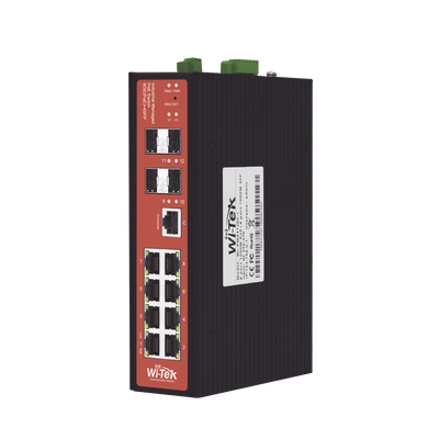 Imagen de Switch Industrial 8 puertos / Administrable PoE / Puerto 1-2 PoE 24V/48V /  Puertos 3-8 puertos 802.3 af/at/bt / Presupuesto máx 240 W