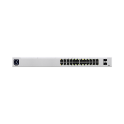 Imagen de UniFi Switch USW-24-POE Gen2, Capa 2 de 24 puertos (16 puertos PoE 802.3af/at + 8 puertos Gigabit) + 2 puertos 1G SFP, 95W, pantalla informativa