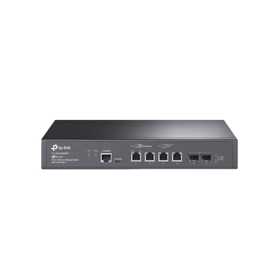 Imagen de Switch L2+ PoE++ Omada 6 Puertos 10G / 4 Puertos 802.3 af/at/bt  Multi-Gigabit  1G, 2.5G, 5G, 10G / 2 Puertos SFP+ 10G / Multicast IGMP / Adminstración Centralizada Omada o Stand-Alone / Presupuesto PoE 200W / Montaje Rack-Escritorio