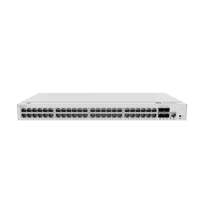 Imagen de Switch de Distribución/Core Gigabit Administrable PoE Capa 3 / 48 puertos 10/100/1000 Mbps (PoE) / 4 Puertos 10GE SFP+ Uplink / ERPS / Rutas Estáticas / iStack / PoE Perpetuo / 380W / Administración Nube Gratis