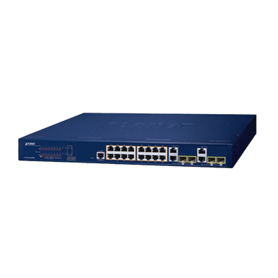 Imagen de Switch Administrable PoE  Capa 2 de 16 Puertos 10/100/1000 Mbps 802.3af/at, 4 Puertos SFP Gigabit, Hasta 240 W