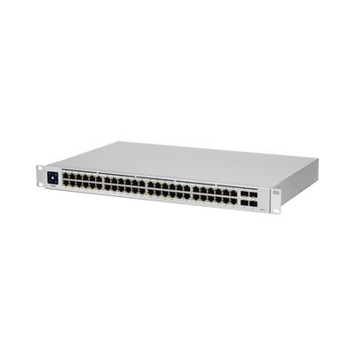 Imagen de UniFi Switch USW-48-POE, Capa 2 de 48 puertos (32 puertos PoE 802.3af/at + 16 puertos Gigabit) + 4 puertos 1G SFP, 195W, pantalla informativa