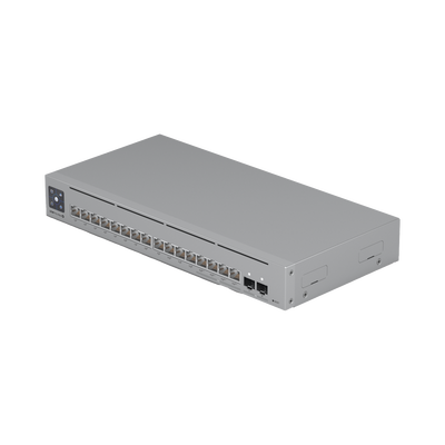Imagen de UniFi Switch Pro Max 16 PoE con funciones Capa 3, 16 puertos EtherLight RGB / (4) puertos 2.5 GbE POE++ y (12) puertos GbE POE+ /(2) puertos SFP+ 10G /con pantalla táctil informativa, hasta 180W de presupuesto POE