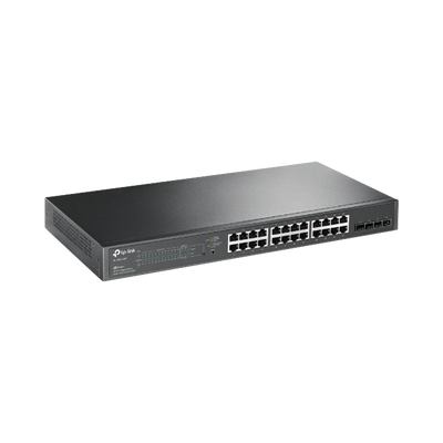 Imagen de Switch PoE JetStream SDN Administrable 24 puertos 10/100/1000 Mbps + 4 puertos SFP, 24 puertos PoE, 250W, administración centralizada OMADA SDN