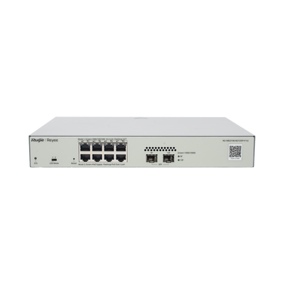 Imagen de Switch Administrable PoE Capa 2 con 8 puertos Gigabit PoE 802.3af/at + 2 SFP para fibra 1Gb, gestión gratuita desde la nube, 125w