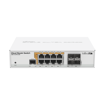 Imagen de Cloud Router Switch Administrable L3, 8 puertos 10/100/1000 Mbps c/PoE Pasivo ó 802.3af/at, 4 Puertos SFP