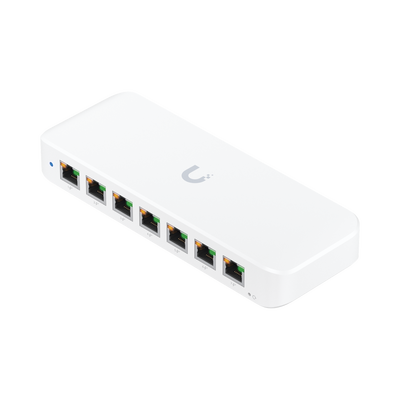 Imagen de UniFi Switch Ultra 60W Administrable / 8 puertos GbE / (1) puerto POE++ IN opcional y (7) puertos POE+/ Wattaje depende de fuente o POE IN / Incluye fuente AC hasta 62W para POE