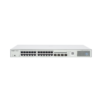 Imagen de Switch Administrable L2 PoE+ hasta 370W, 24 Puertos Eth 1G, 4 puertos SFP 1G, Administración Remota en la Nube.