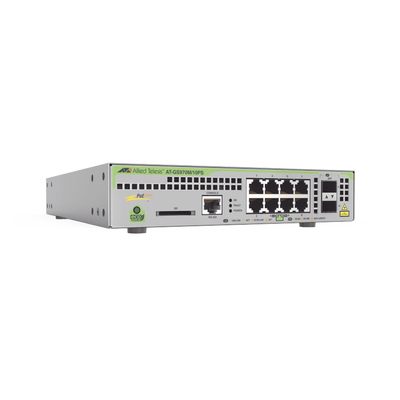 Imagen de Switch PoE+ Administrable CentreCOM GS970M, Capa 3 de 8 Puertos 10/100/1000 Mbps + 2 SFP Gigabit, 124 W