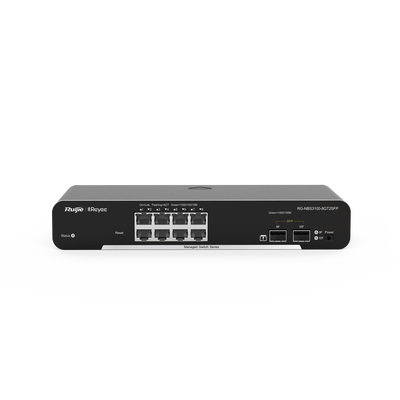 Imagen de Switch Administrable PoE Capa 2, con 8 puertos Gigabit PoE 802.3af/at + 2 SFP para fibra 1Gb, gestión gratuita desde la nube, 125w