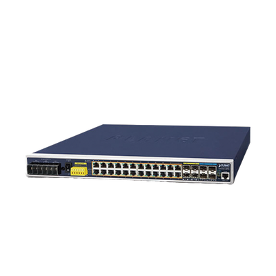 Imagen de Switch Industrial Capa 3, 24 Puertos Gigabit PoE 802.3af/at, 4 Puertos SFP 1 G, 4 Puertos SFP de 10 G