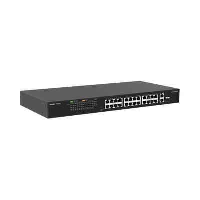 Imagen de Switch PoE, no administrable hasta 370W, 2 puertos Gigabit y 24 puertos 10/100 Mbps, Monitoreable en la Nube