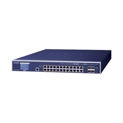 Imagen de Switch Administrable Capa 3, 24 Puertos Gigabit 802.3bt, Hasta 600 W, 4 Puertos 10 G SFP+, Con Pantalla Táctil para Configuración Básica