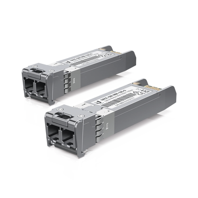 Imagen de UFiber Módulo SFP+ 10G, transceptor MiniGibic MultiModo 10 Gbps, distancia 300m, conectores LC, paquete de 2 piezas